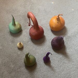 Colorful Hand Dyed Decorative Gourds Set